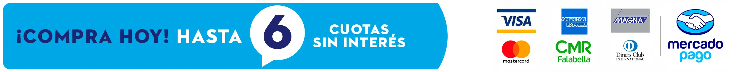 Compra hoy hasta 6 cuotas sin interés