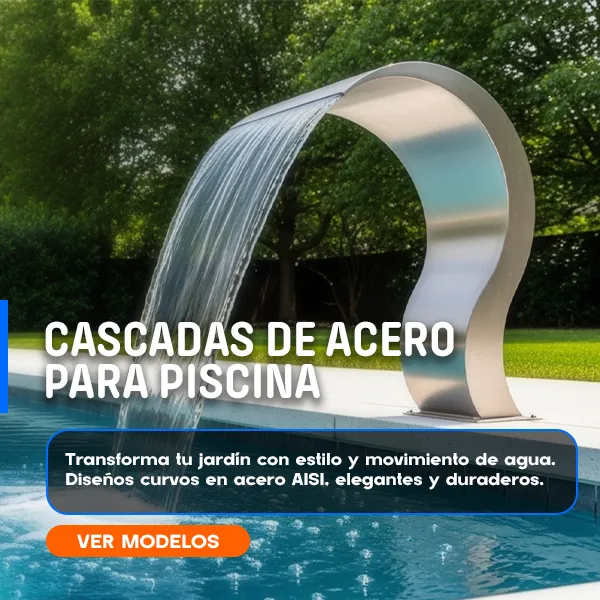 Cascadas de acero para piscina