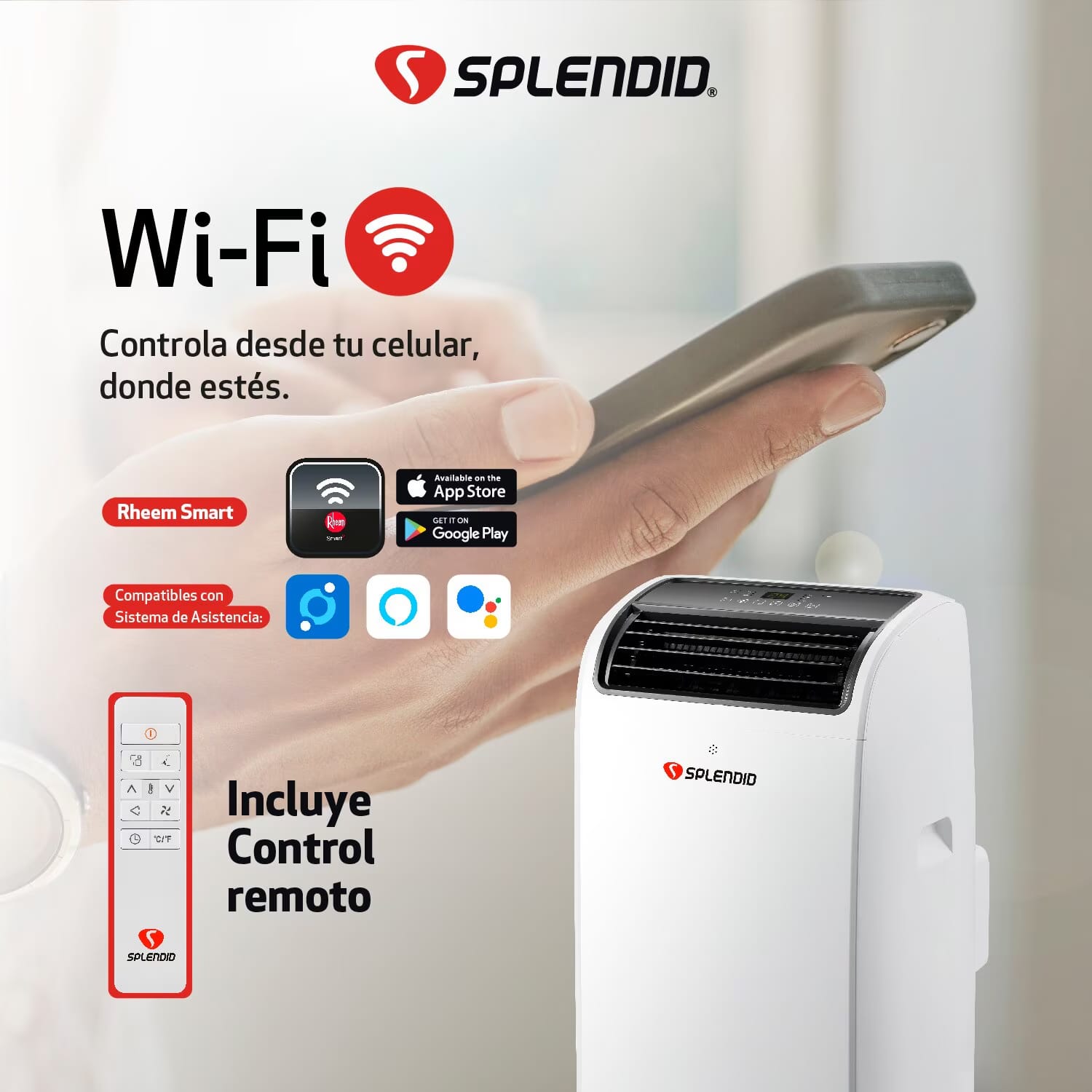 Aire acondicionado portátil 12000 BTU Frío/Calor WiFi Splendid