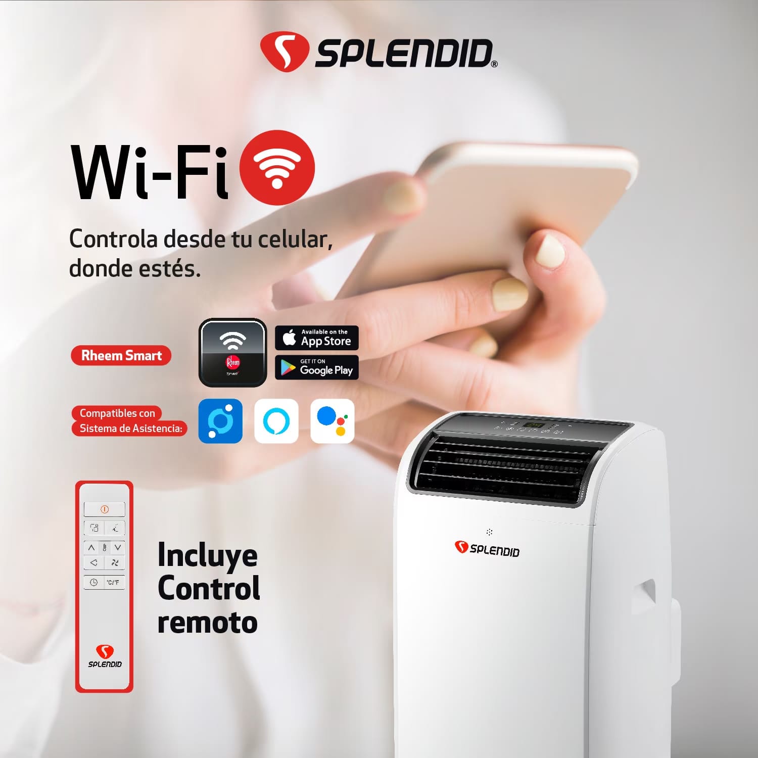 Aire acondicionado portátil 14000 BTU Frío/Calor WiFi Splendid